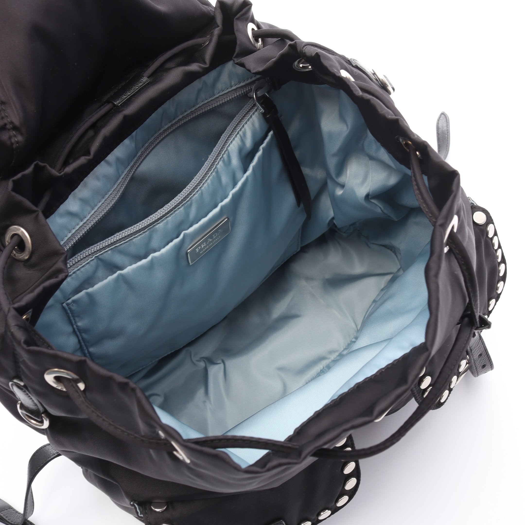 VELA バックパック リュックサック ナイロン レザー ブラック スタッズ