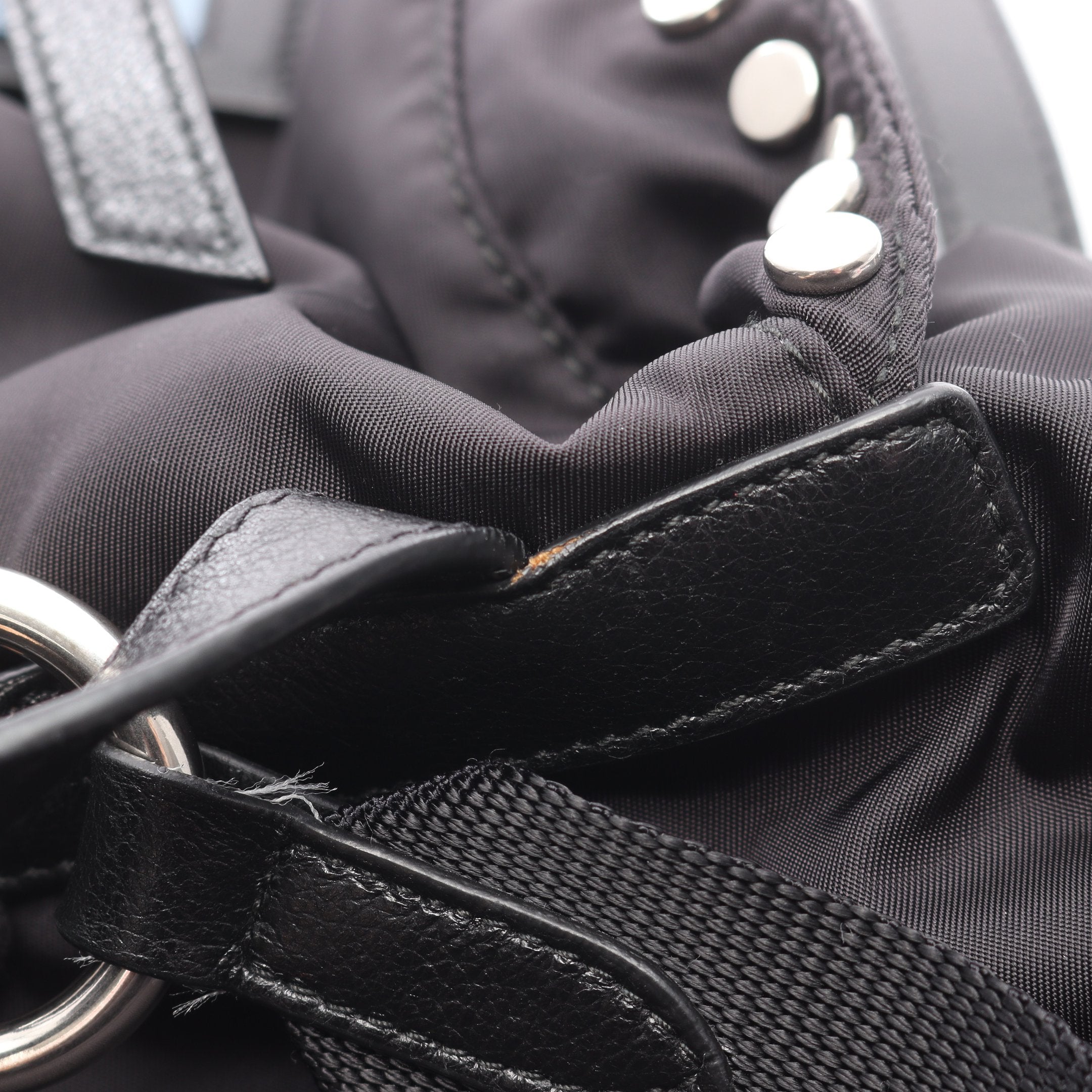 VELA バックパック リュックサック ナイロン レザー ブラック スタッズ