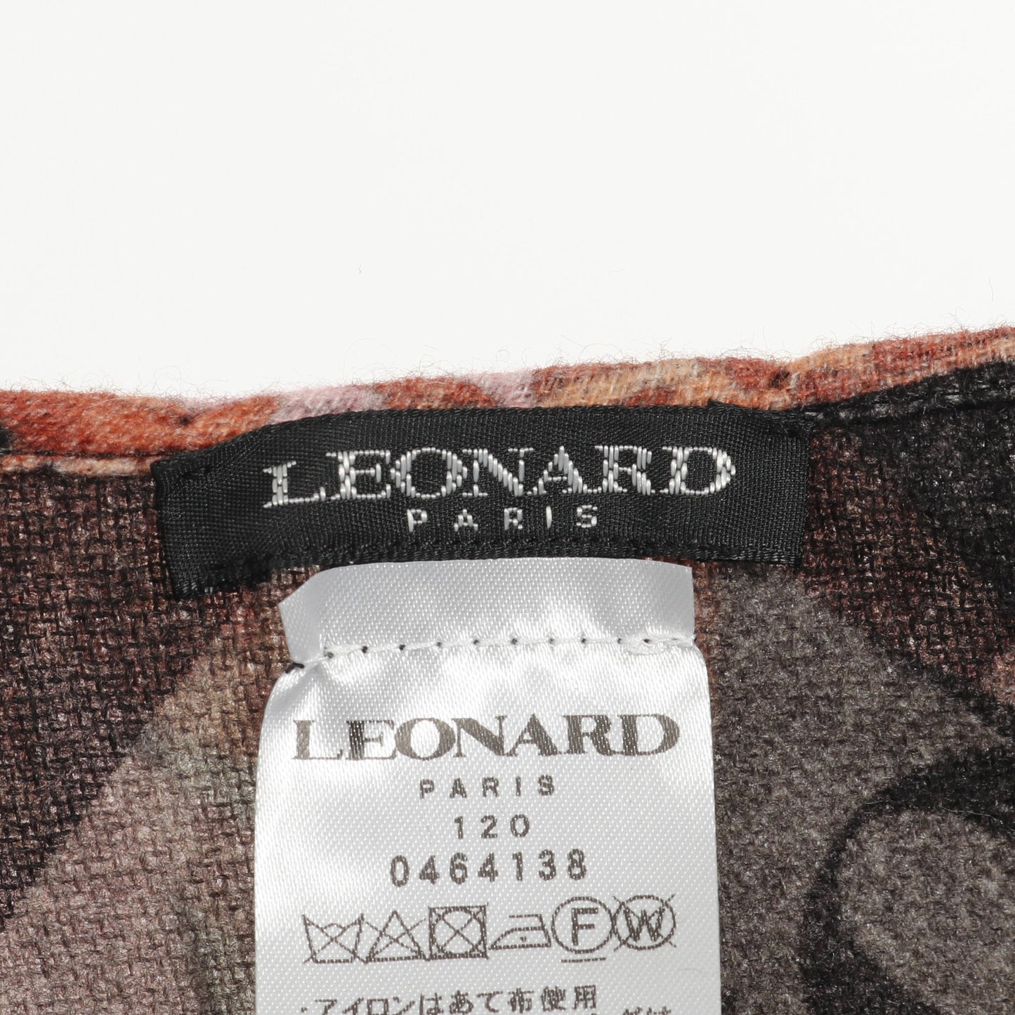 ケープ ポンチョ ウール カシミヤ ダークブラウン マルチカラー レオナール アウター LEONARD