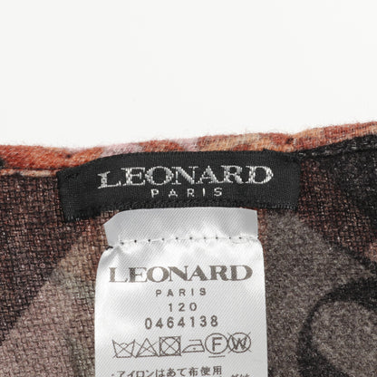 ケープ ポンチョ ウール カシミヤ ダークブラウン マルチカラー レオナール アウター LEONARD