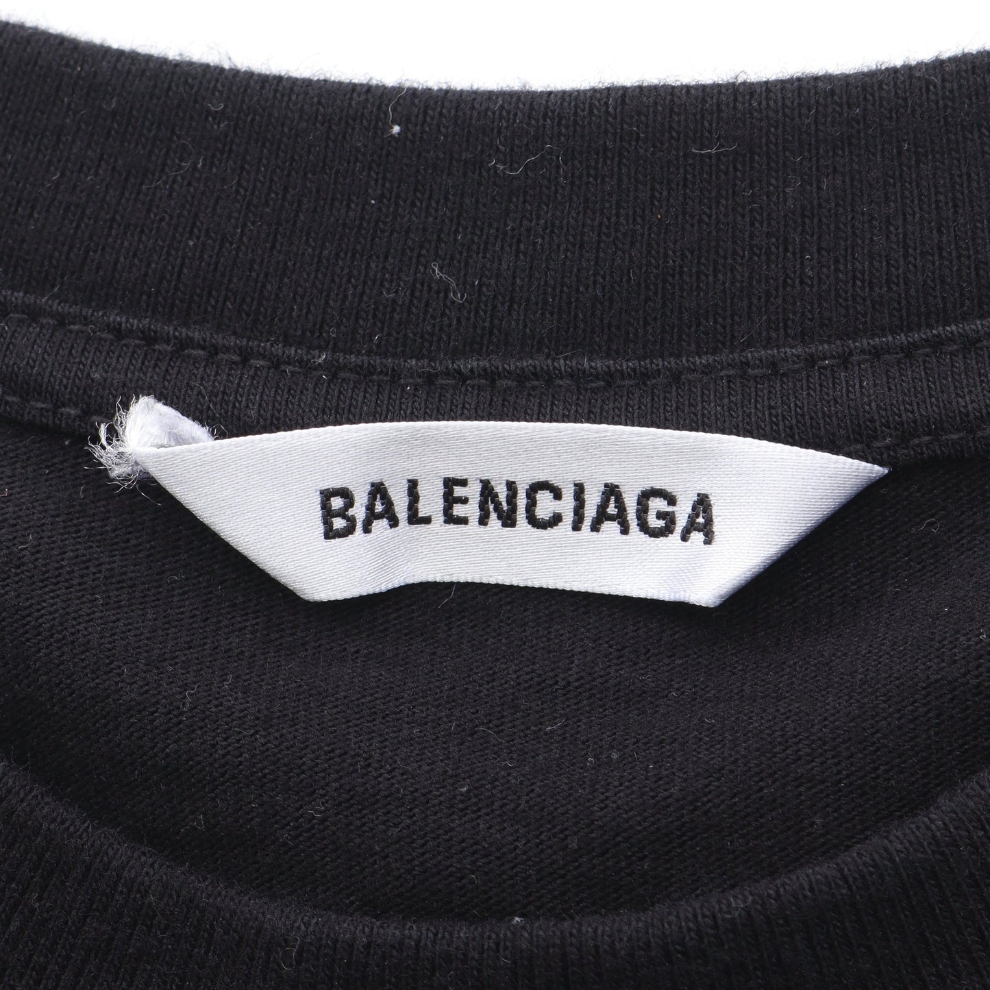 ロゴ刺繡 Tシャツ コットン ブラック バレンシアガ トップス BALENCIAGA