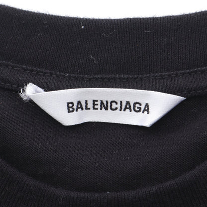 ロゴ刺繡 Tシャツ コットン ブラック バレンシアガ トップス BALENCIAGA