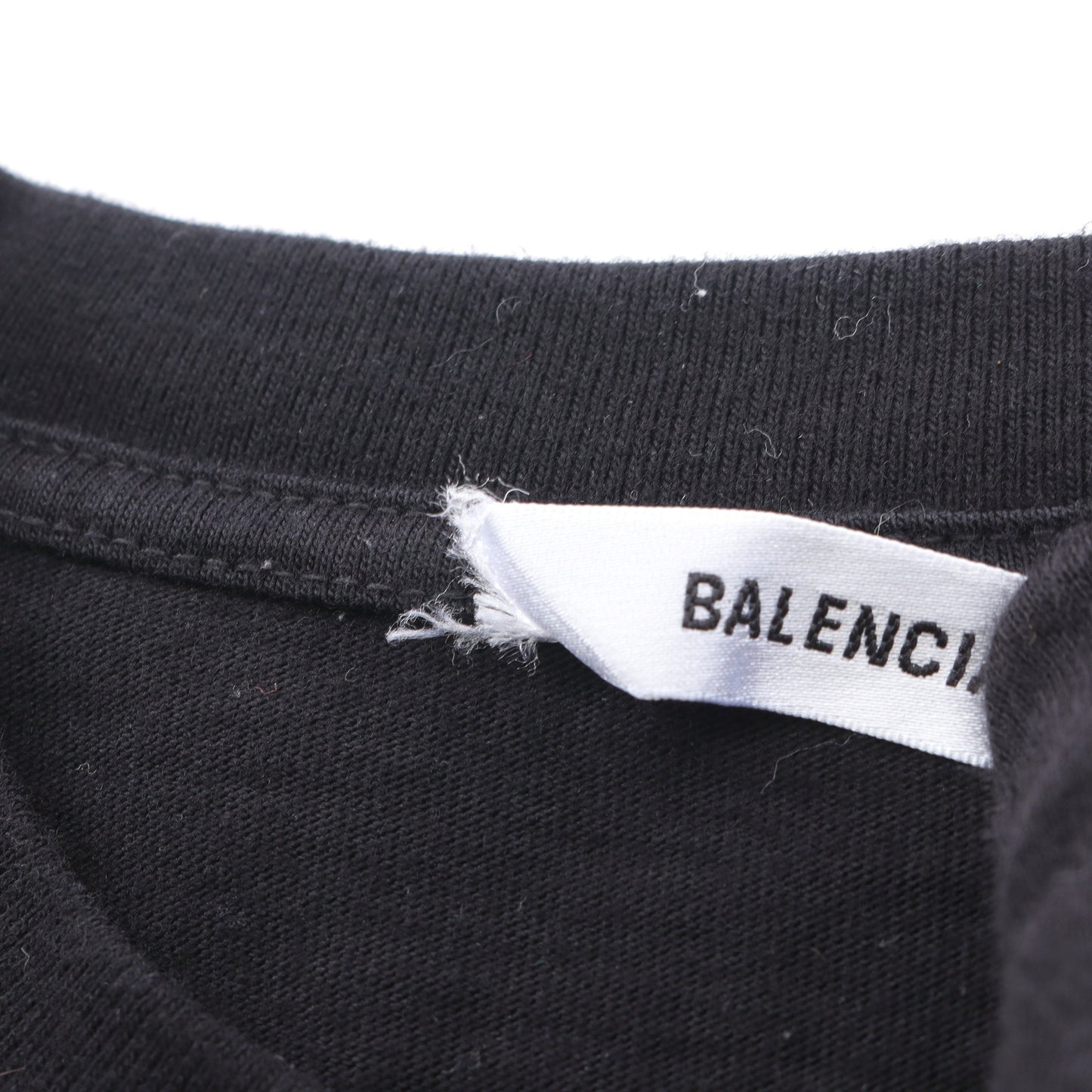ロゴ刺繡 Tシャツ コットン ブラック バレンシアガ トップス BALENCIAGA