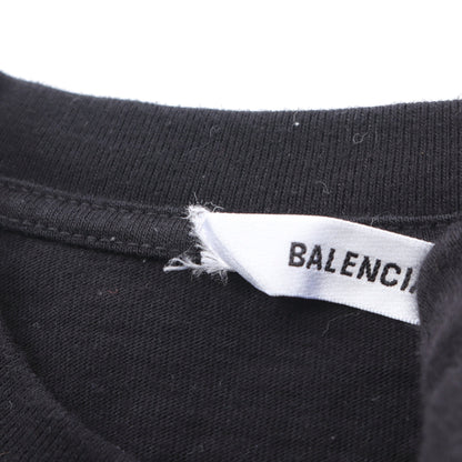 ロゴ刺繡 Tシャツ コットン ブラック バレンシアガ トップス BALENCIAGA