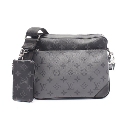 トリオ メッセンジャー モノグラム エクリプス ショルダーバッグ PVC レザー ブラック グレー ルイヴィトン バッグ LOUIS VUITTON