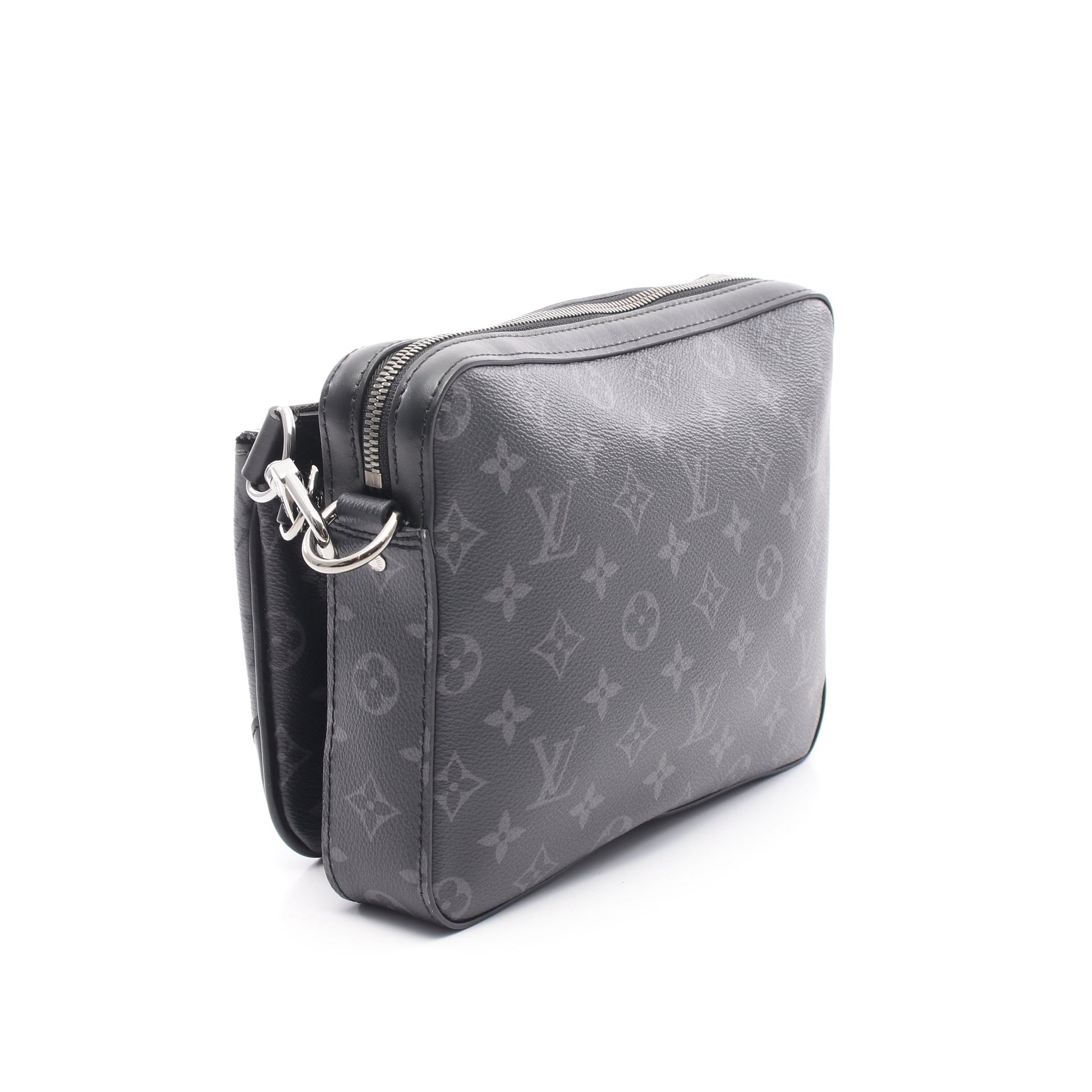 トリオ メッセンジャー モノグラム エクリプス ショルダーバッグ PVC レザー ブラック グレー ルイヴィトン バッグ LOUIS VUITTON