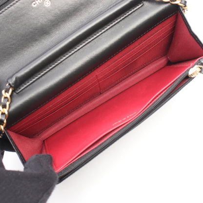 マトラッセ ループパールハンドル チェーンウォレット ラムスキン ブラック ゴールド金具 2WAY シャネル バッグ CHANEL