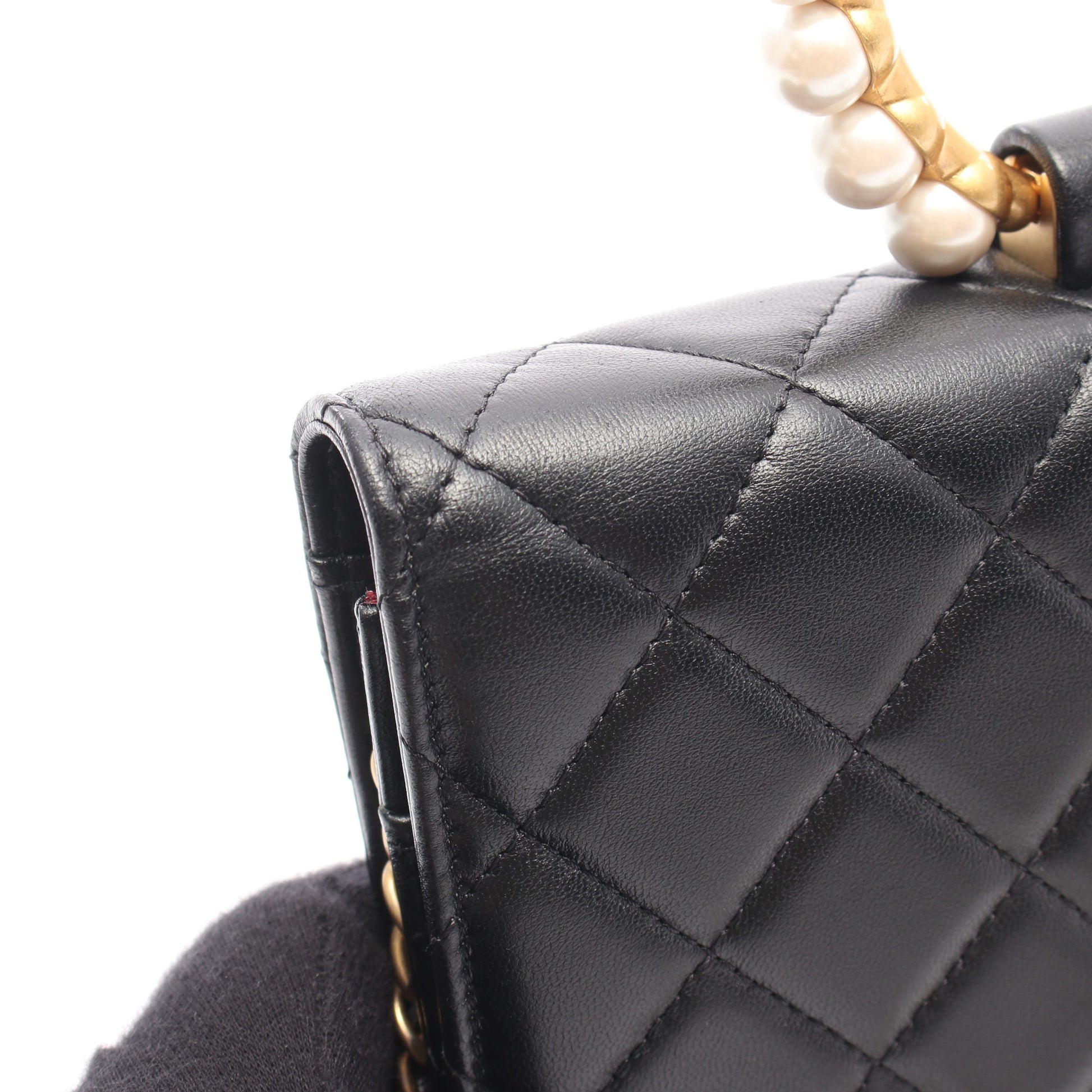 マトラッセ ループパールハンドル チェーンウォレット ラムスキン ブラック ゴールド金具 2WAY シャネル バッグ CHANEL