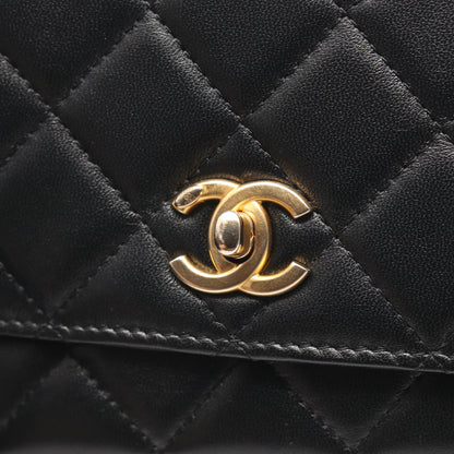 マトラッセ ループパールハンドル チェーンウォレット ラムスキン ブラック ゴールド金具 2WAY シャネル バッグ CHANEL