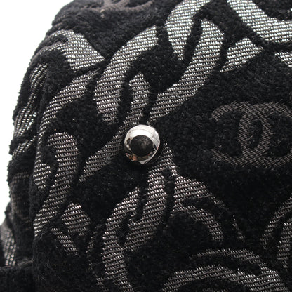 ココマーク チェーンハンドバッグ ベロア ブラック シルバー金具 シャネル バッグ CHANEL