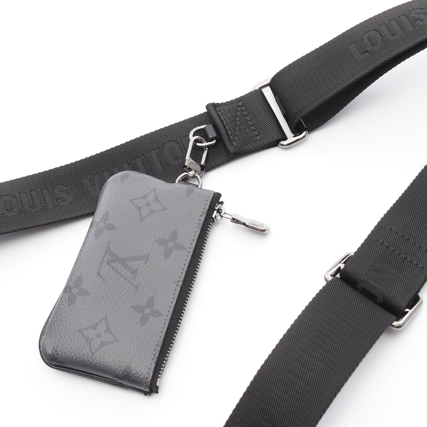 トリオ メッセンジャー モノグラム エクリプス ショルダーバッグ PVC レザー ブラック グレー ルイヴィトン バッグ LOUIS VUITTON