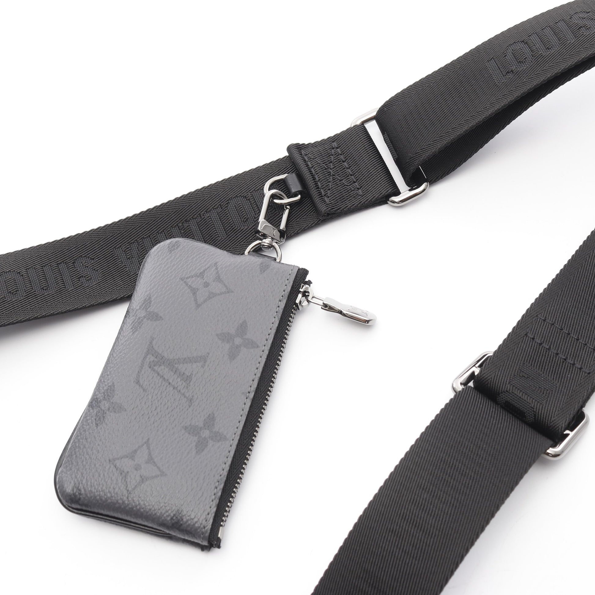 トリオ メッセンジャー モノグラム エクリプス ショルダーバッグ PVC レザー ブラック グレー ルイヴィトン バッグ LOUIS VUITTON