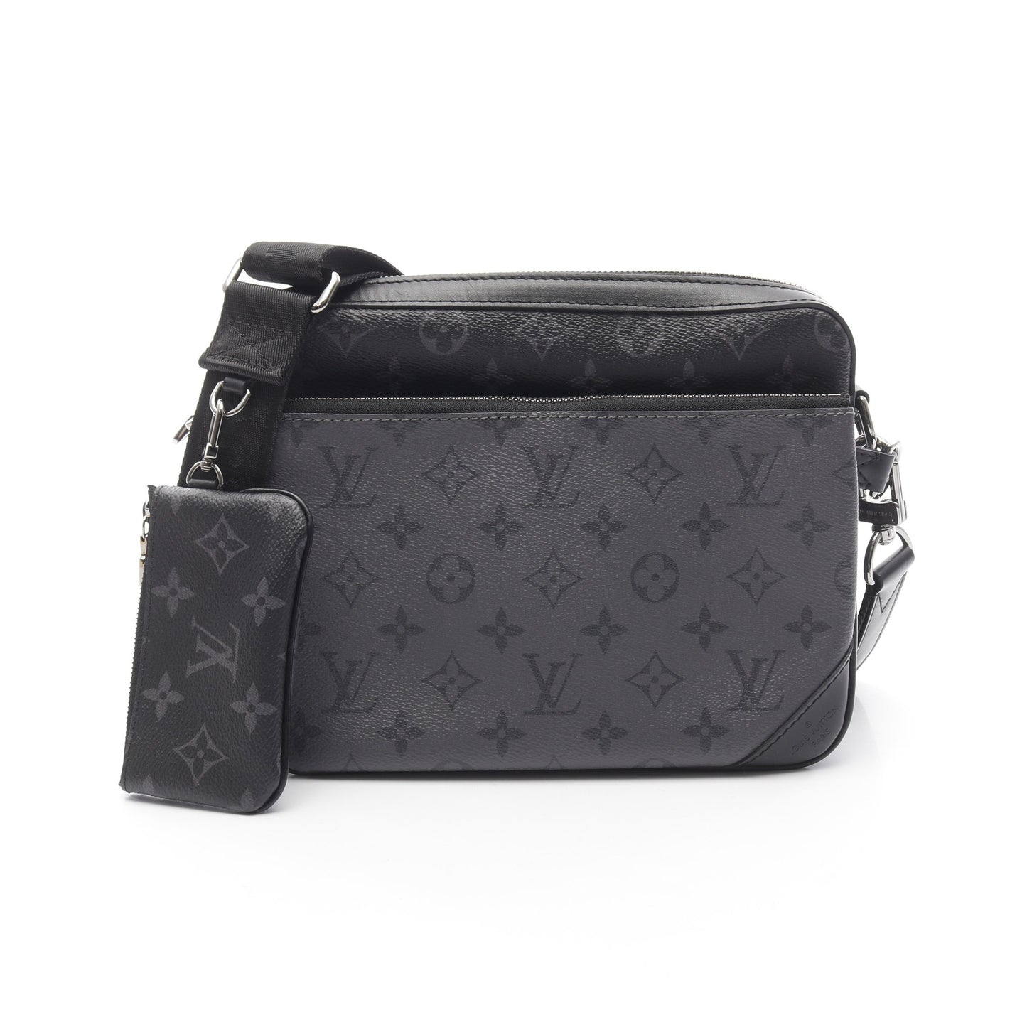 トリオ メッセンジャー モノグラム エクリプス ショルダーバッグ PVC レザー ブラック グレー ルイヴィトン バッグ LOUIS VUITTON