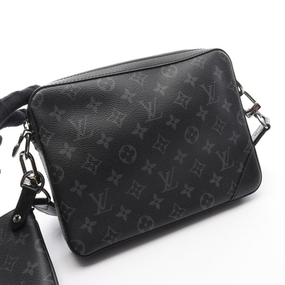 トリオ メッセンジャー モノグラム エクリプス ショルダーバッグ PVC レザー ブラック グレー ルイヴィトン バッグ LOUIS VUITTON