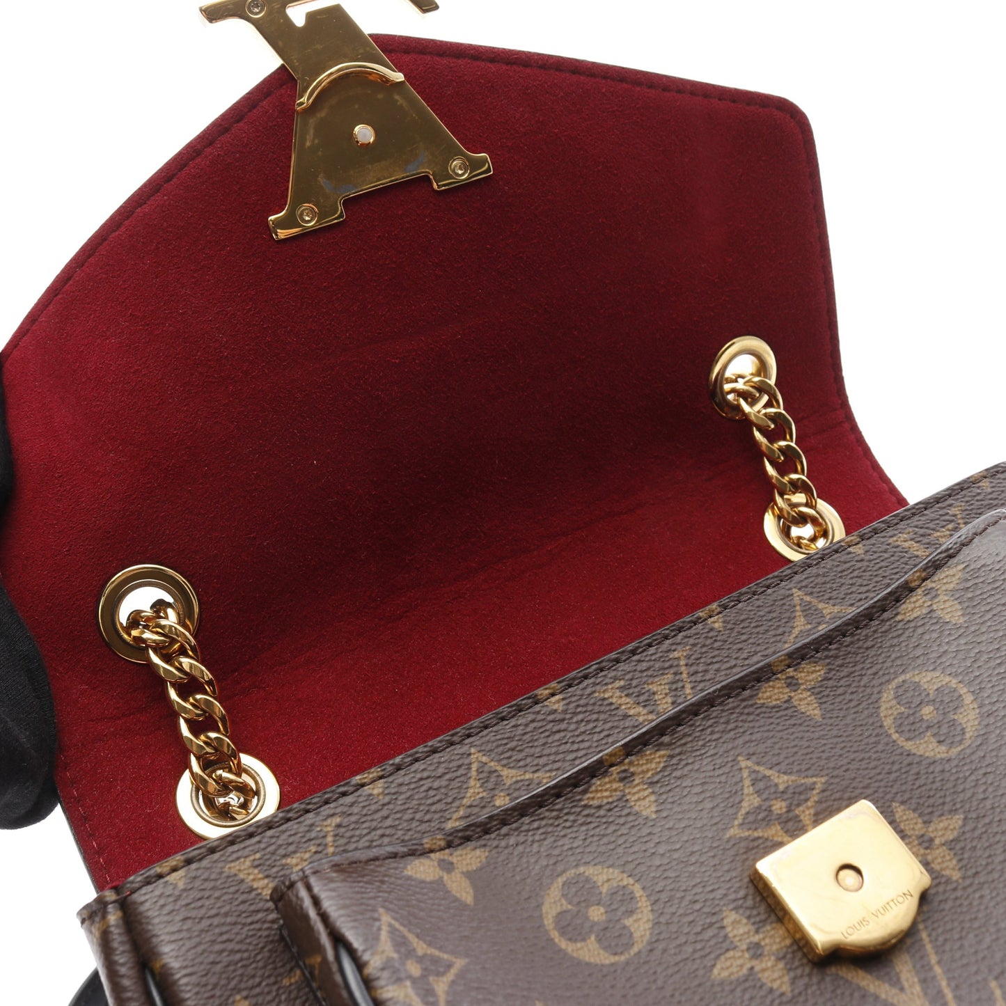 パッシー モノグラム チェーンショルダーバッグ PVC レザー ブラウン ブラック ルイヴィトン バッグ LOUIS VUITTON