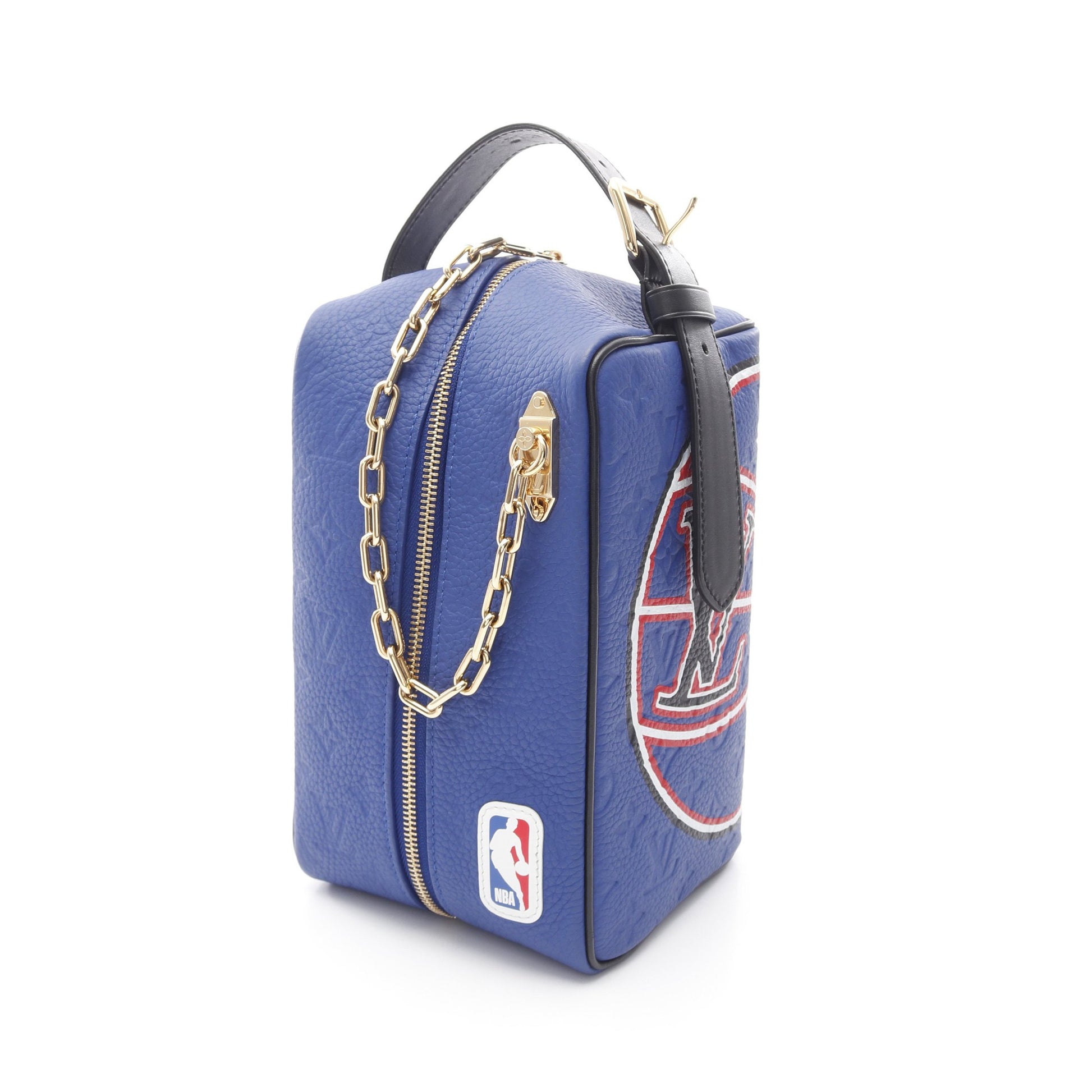 LOUIS VUITTON x NBA クローク ドップキット モノグラムエンボス セカンドバッグ ハンドバッグ レザー ブルー マルチカラー ルイヴィトン バッグ LOUIS VUITTON