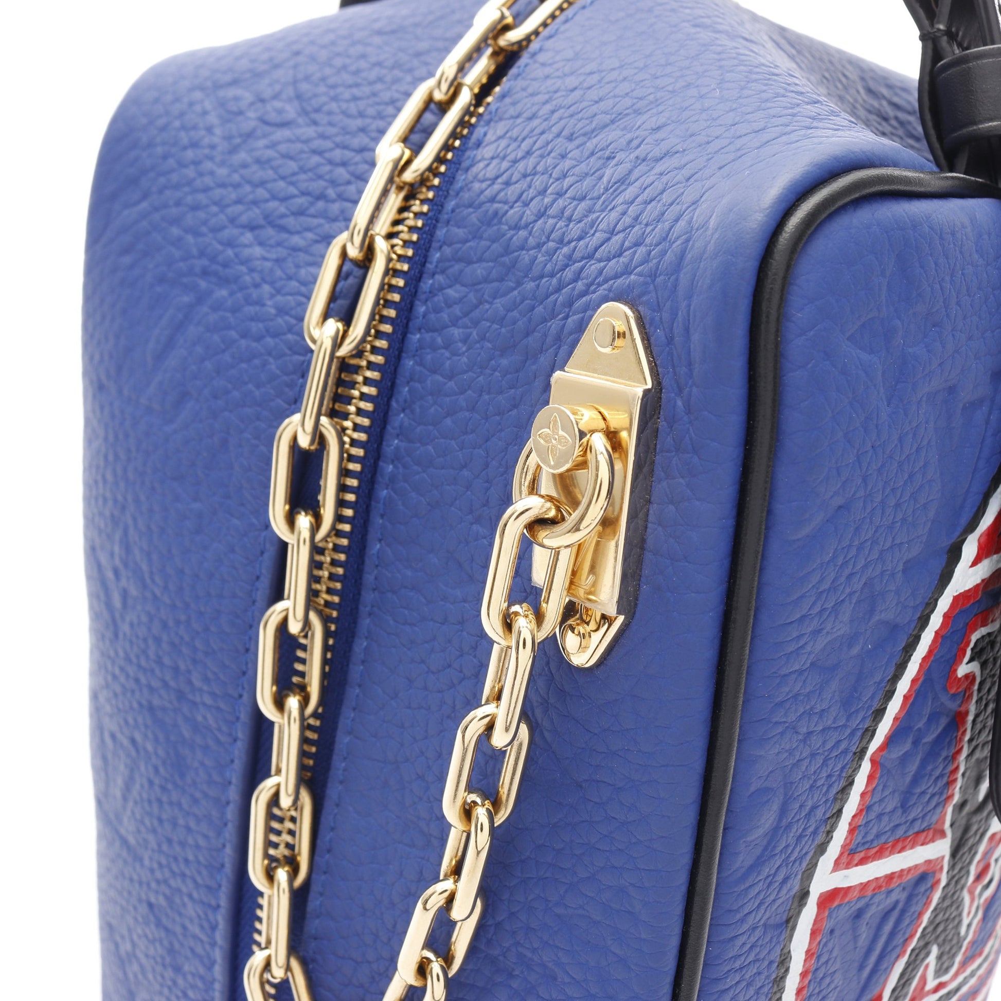 LOUIS VUITTON x NBA クローク ドップキット モノグラムエンボス セカンドバッグ ハンドバッグ レザー ブルー マルチカラー ルイヴィトン バッグ LOUIS VUITTON