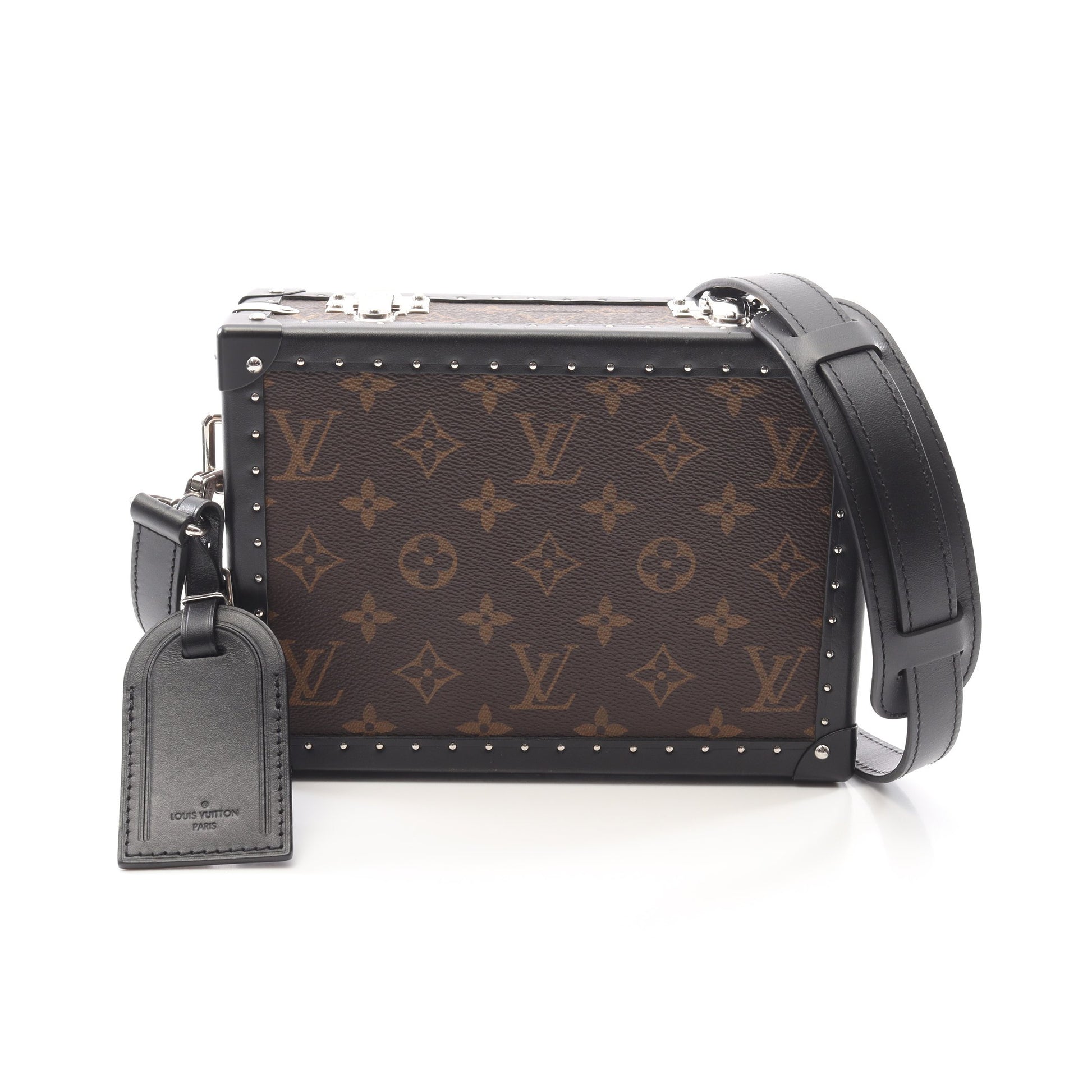 クラッチ ボックス モノグラムマカサー ショルダーバッグ PVC レザー ブラウン ブラック ルイヴィトン バッグ LOUIS VUITTON