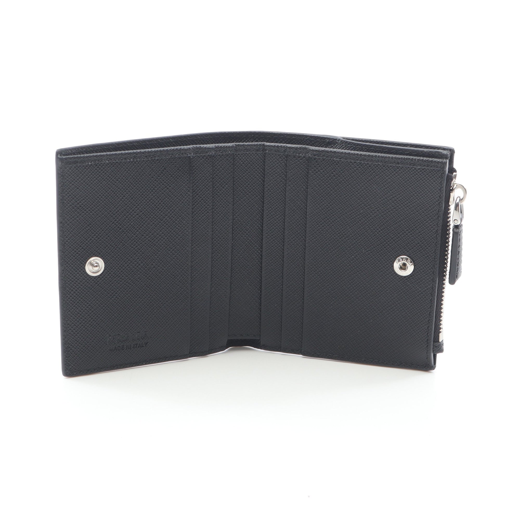 SAFFIANO TRIANG 二つ折り財布 サフィアーノレザー ブラック プラダ  