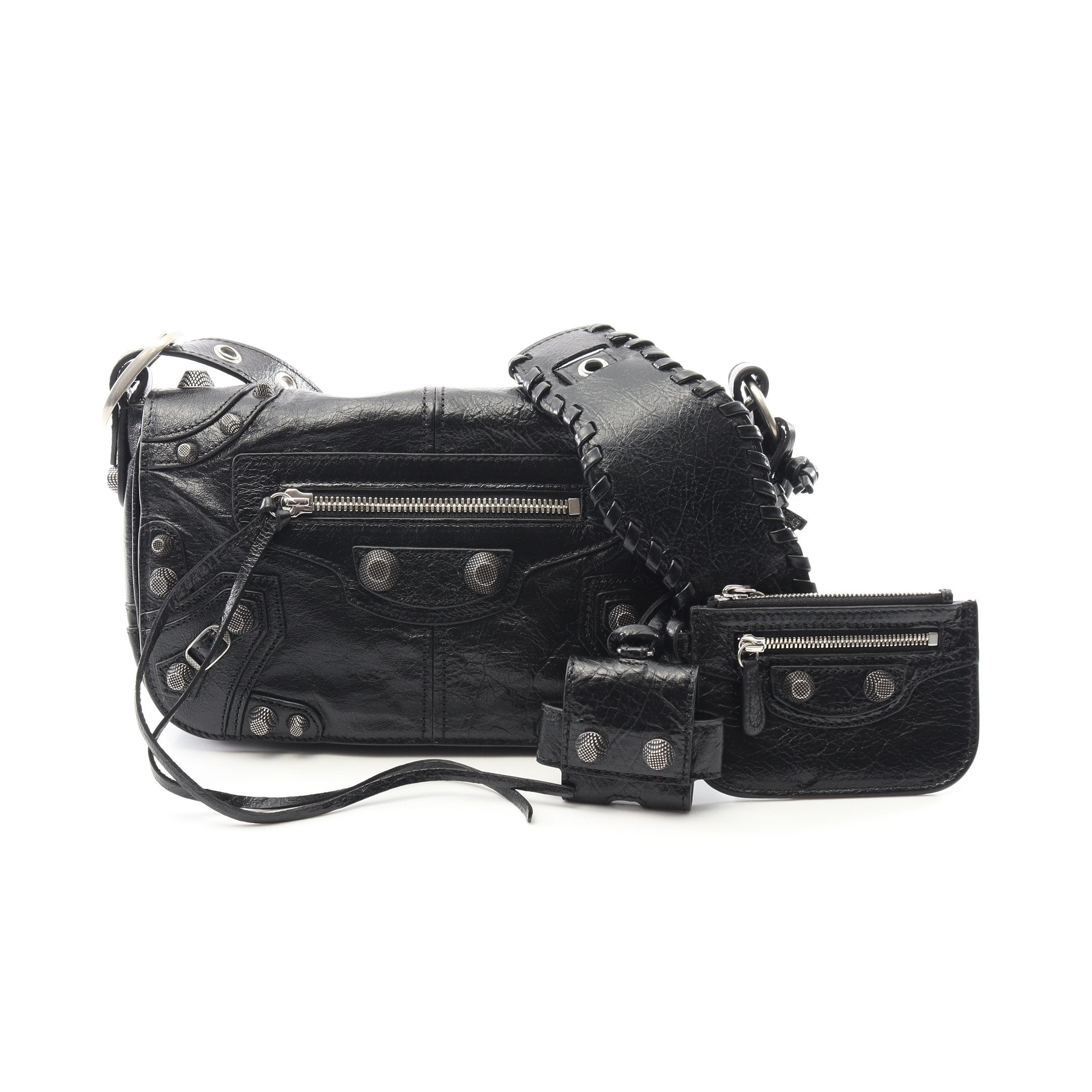 BALENCIAGA ブラック レザー ショルダーバッグ BALENCIAGA◇ショルダー