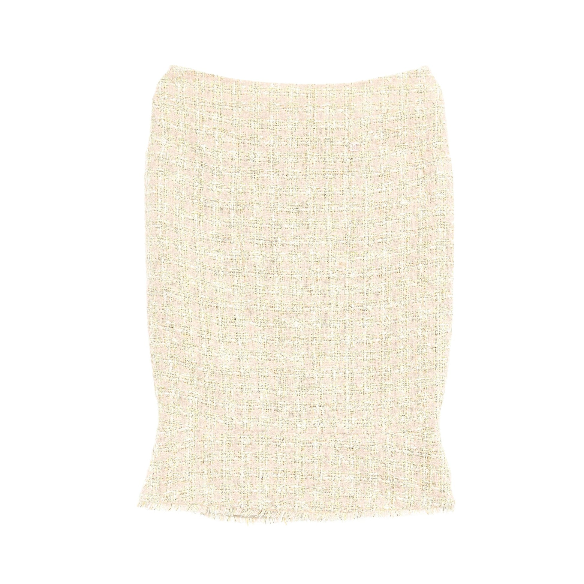 ココマーク ツイード スカート コットン リネン シルク ライトピンク  