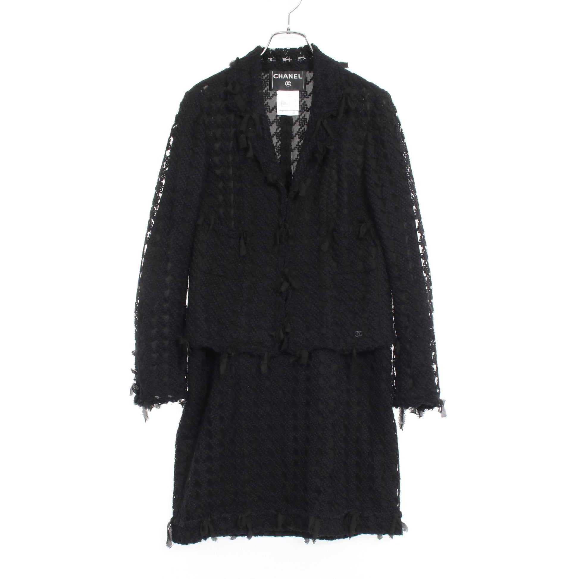 スカートスーツ ウール ナイロン ブラック 05C シャネル スーツ CHANEL