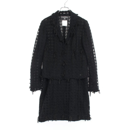 スカートスーツ ウール ナイロン ブラック 05C シャネル スーツ CHANEL
