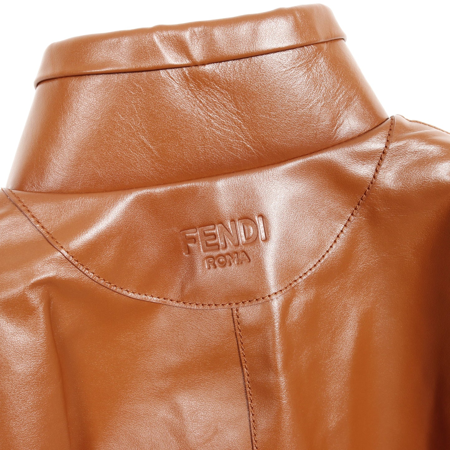 ジャケット レザー ブラウン フェンディ アウター FENDI