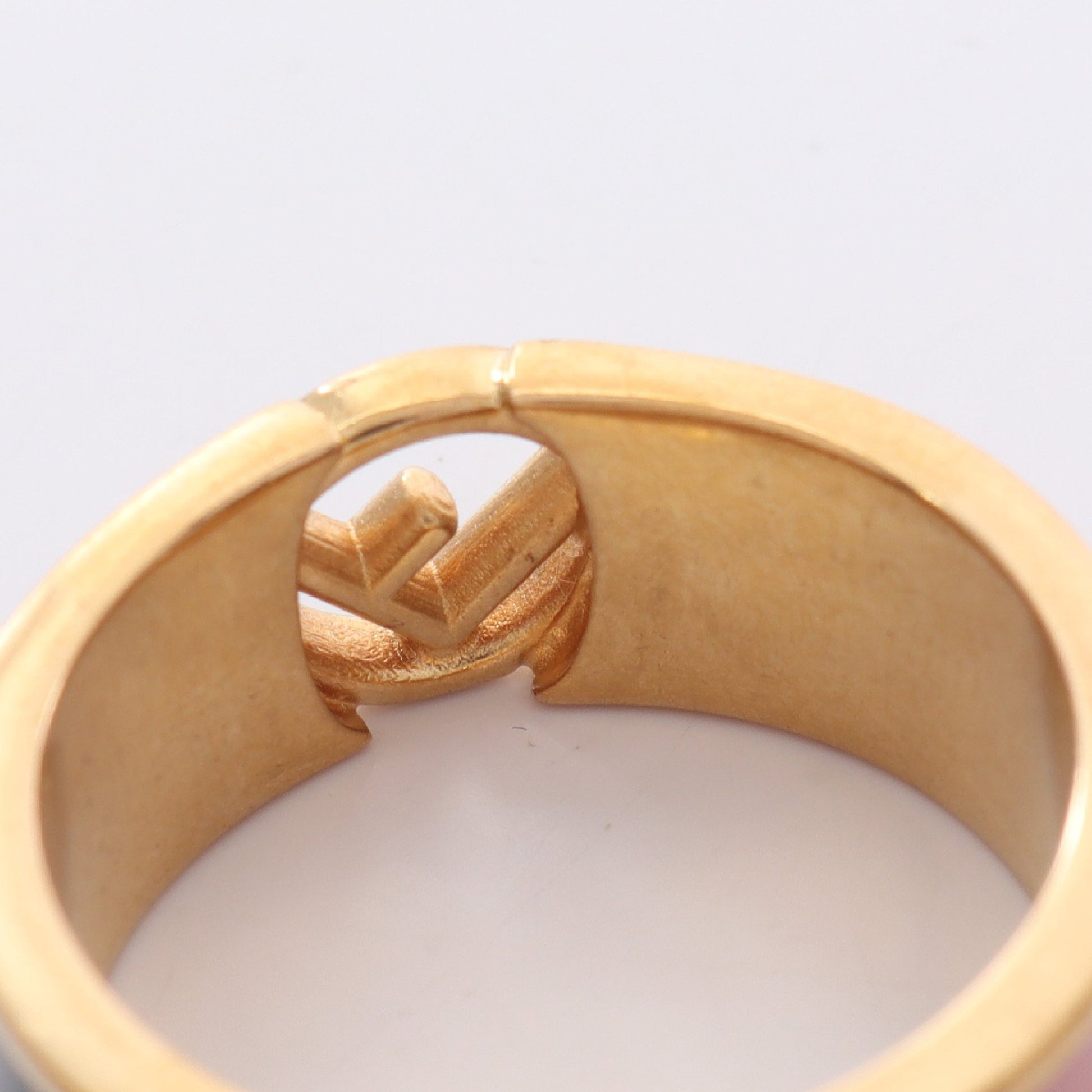エフ イズ フェンディ リング 指輪 GP ゴールド ピンク ダークグリーン フェンディ アクセサリー FENDI