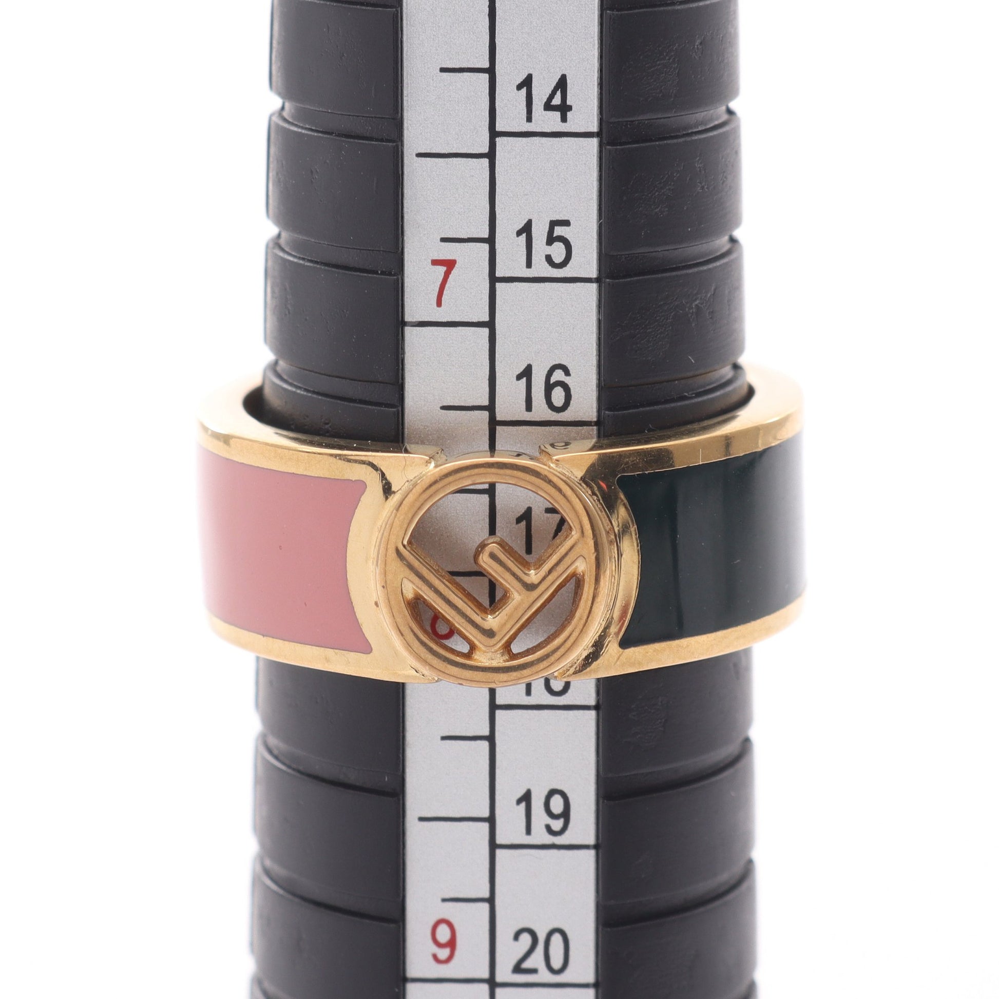 エフ イズ フェンディ リング 指輪 GP ゴールド ピンク ダークグリーン フェンディ アクセサリー FENDI