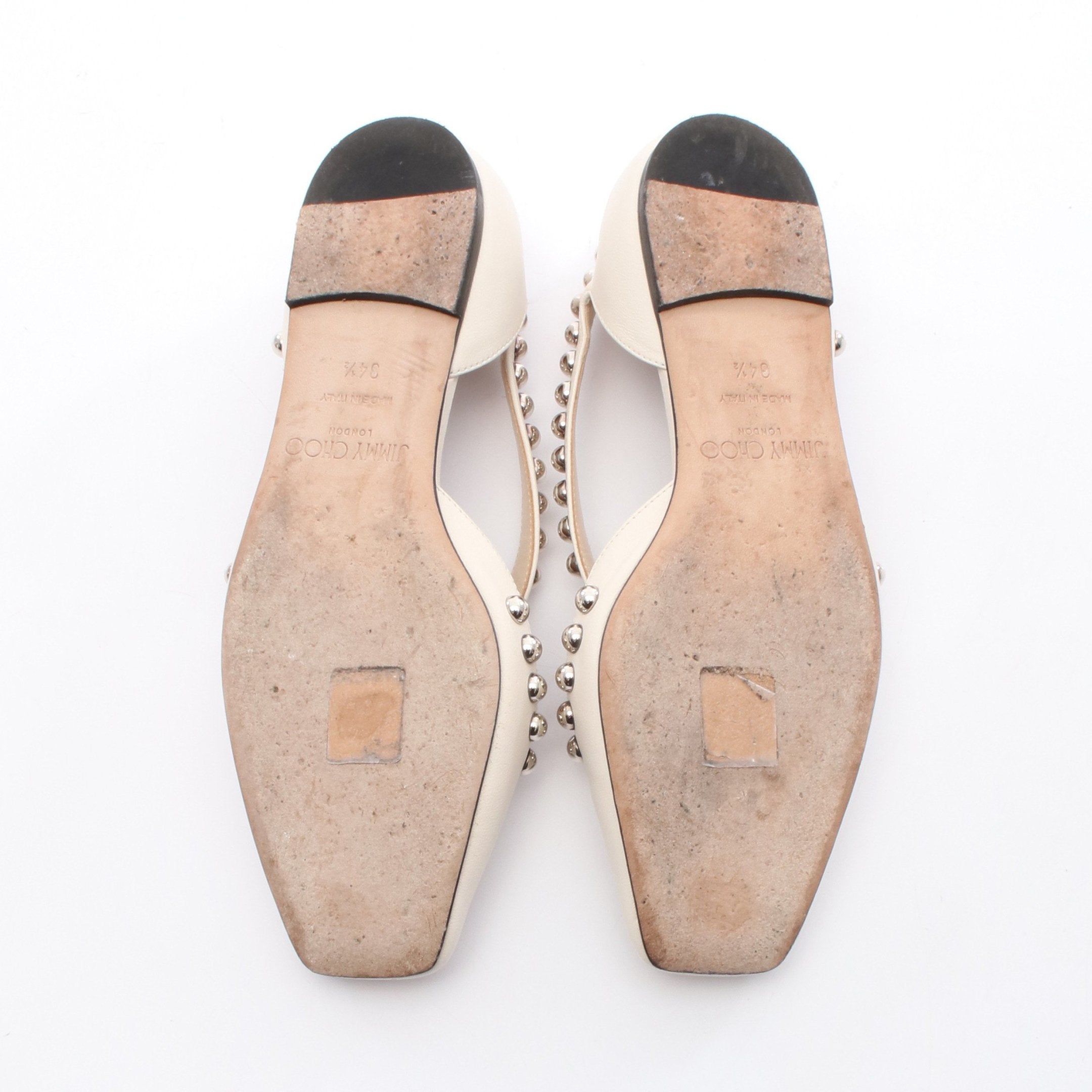 JOEZIE FLAT フラットシューズ スタッズ レザー アイボリー ジミー