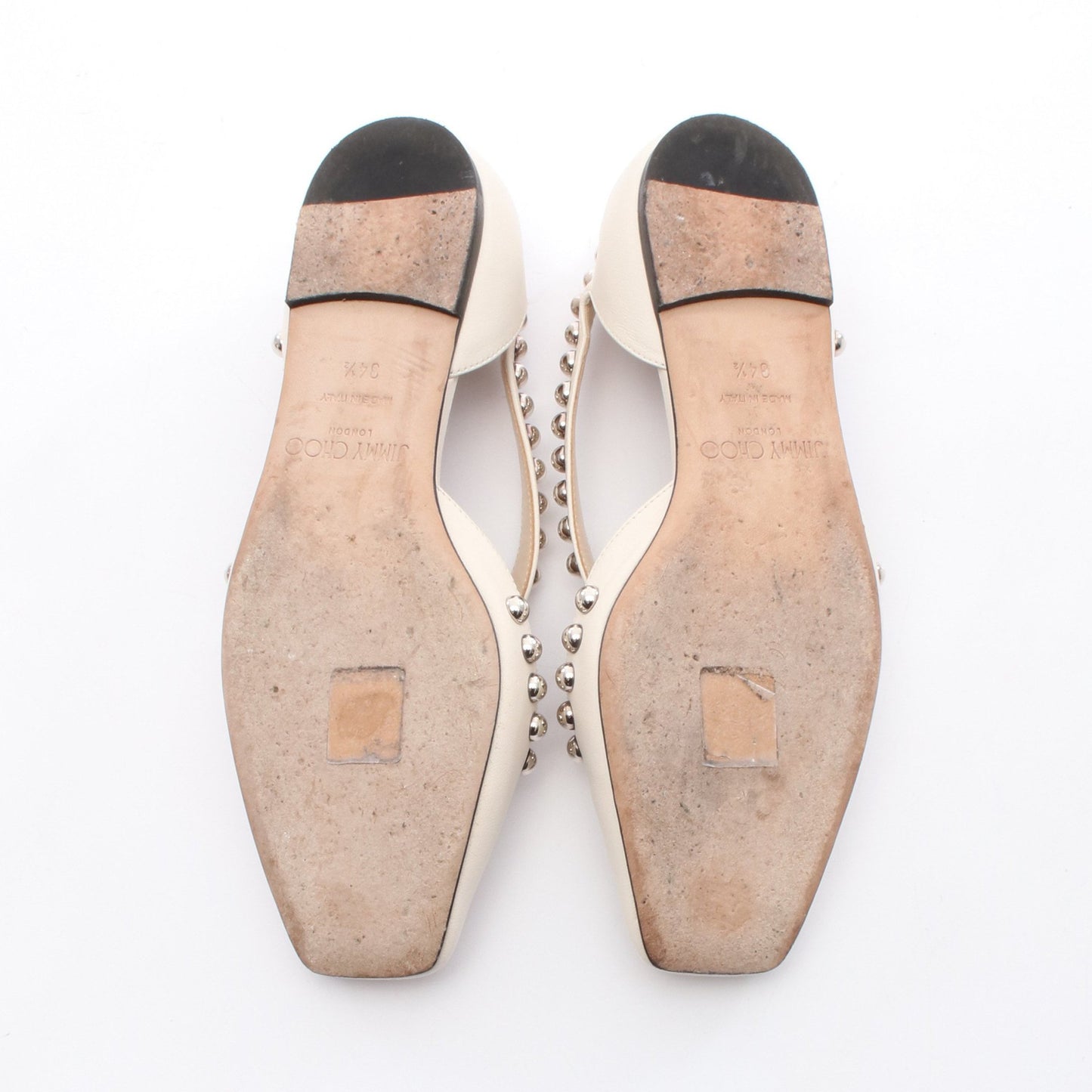 JOEZIE FLAT フラットシューズ スタッズ レザー アイボリー ジミーチュウ シューズ JIMMY CHOO
