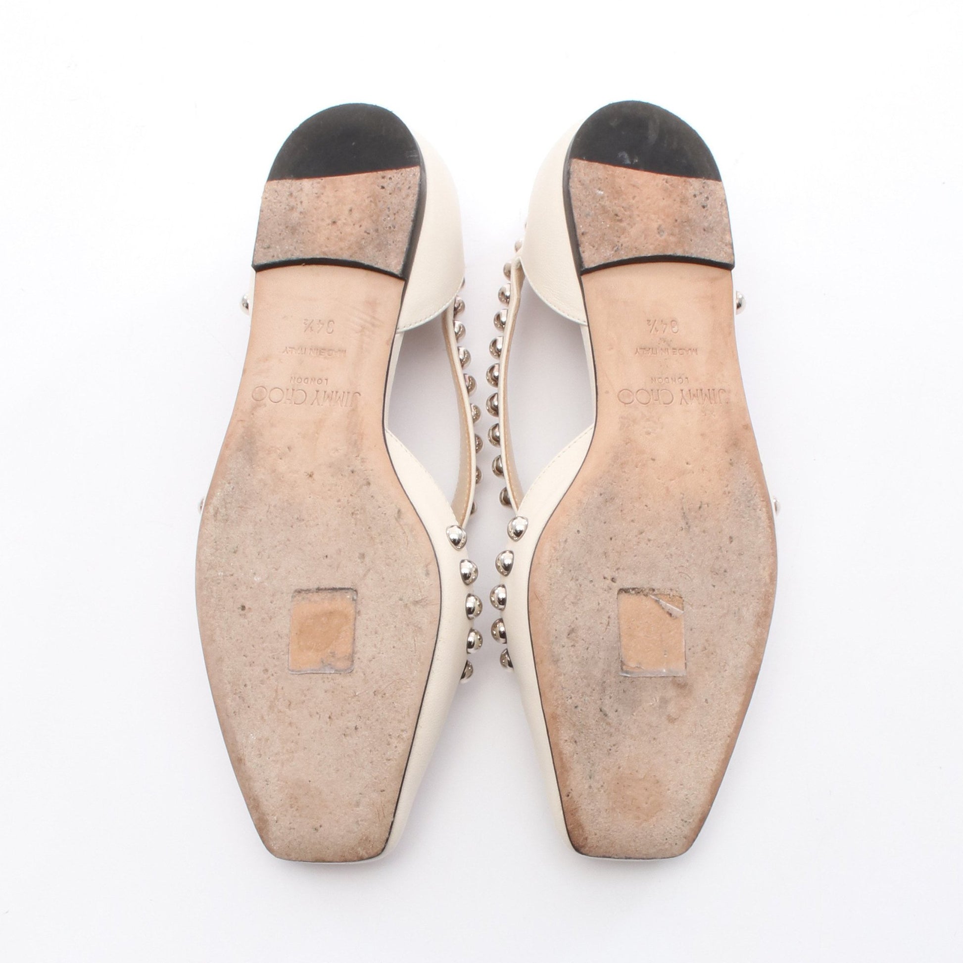 JOEZIE FLAT フラットシューズ スタッズ レザー アイボリー ジミーチュウ シューズ JIMMY CHOO