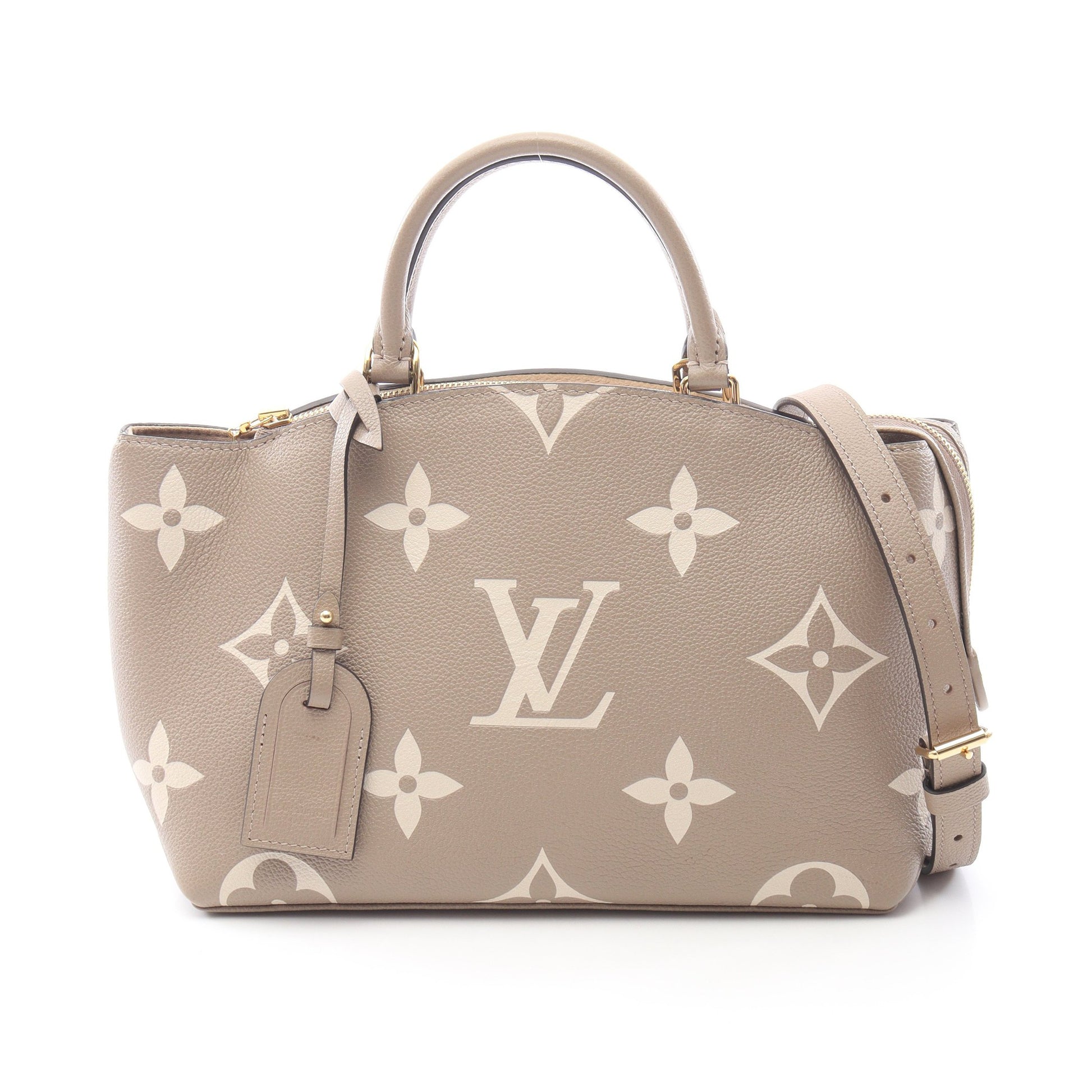プティ パレPM モノグラムアンプラント トゥルトレール クレーム ハンドバッグ レザー グレーベージュ 2WAY ルイヴィトン バッグ LOUIS VUITTON