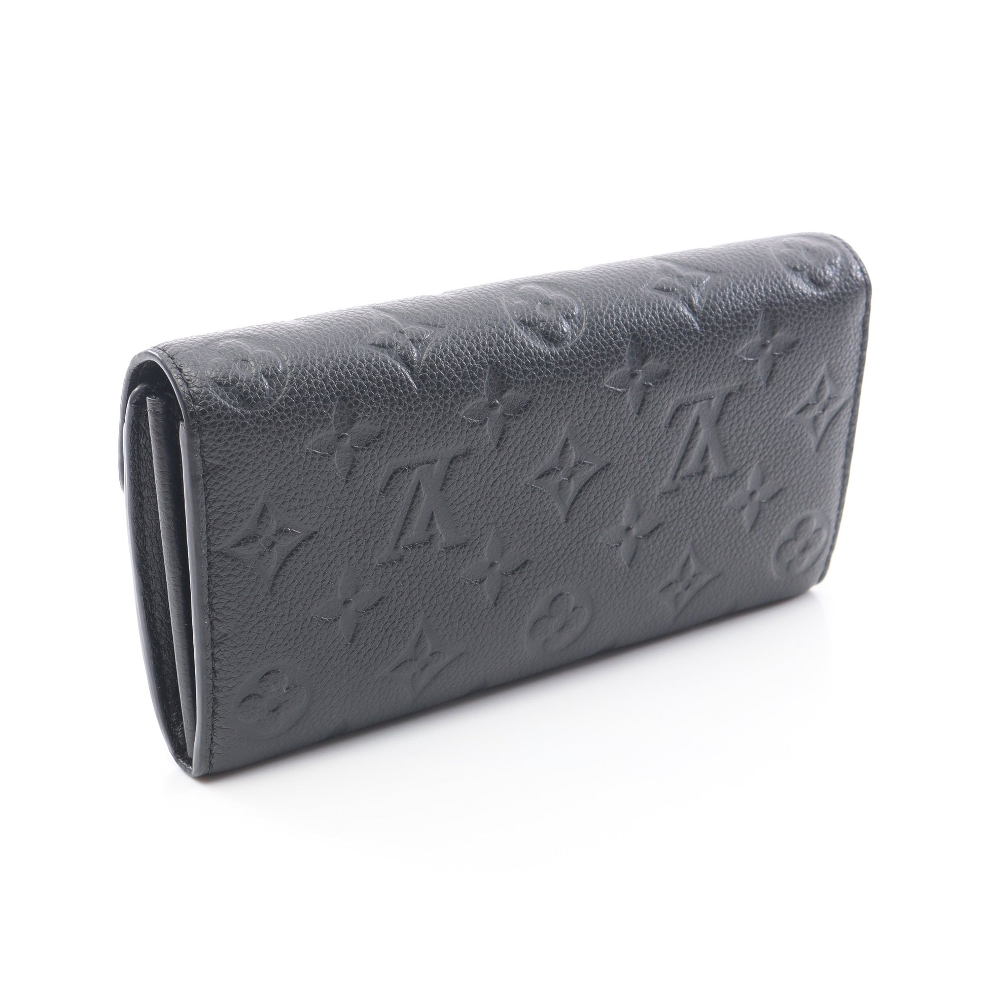 ポルトフォイユ サラ モノグラムアンプラント ノワール 二つ折り長財布  