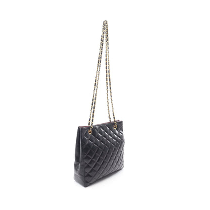 マトラッセ チェーンショルダーバッグ チェーントートバッグ ラムスキン ブラック ゴールド金具 シャネル バッグ CHANEL