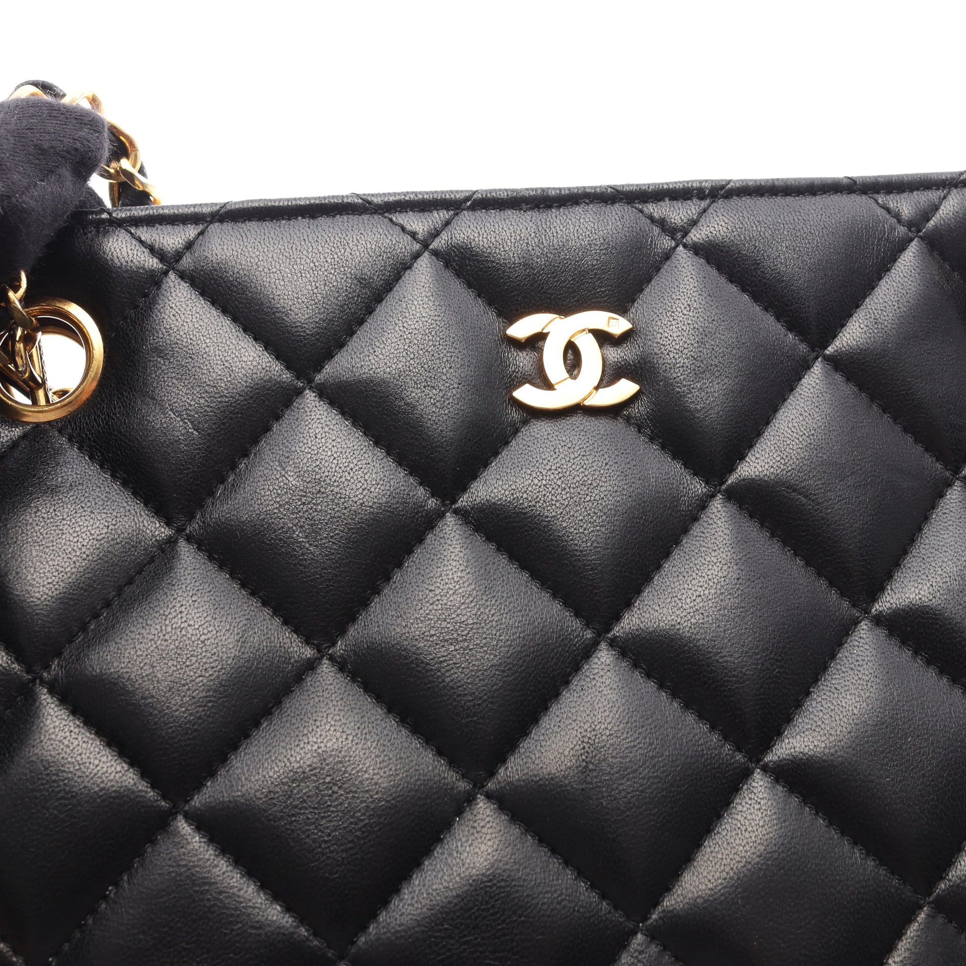 マトラッセ チェーンショルダーバッグ チェーントートバッグ ラムスキン ブラック ゴールド金具 シャネル バッグ CHANEL
