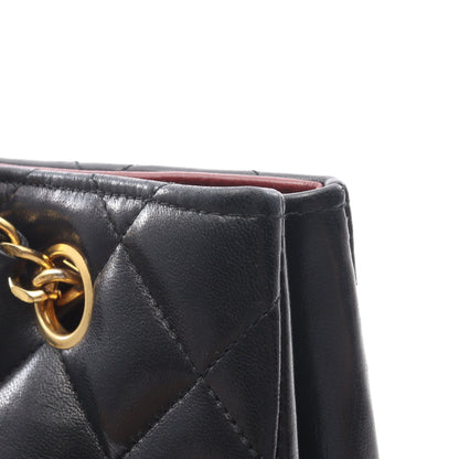 マトラッセ チェーンショルダーバッグ チェーントートバッグ ラムスキン ブラック ゴールド金具 シャネル バッグ CHANEL