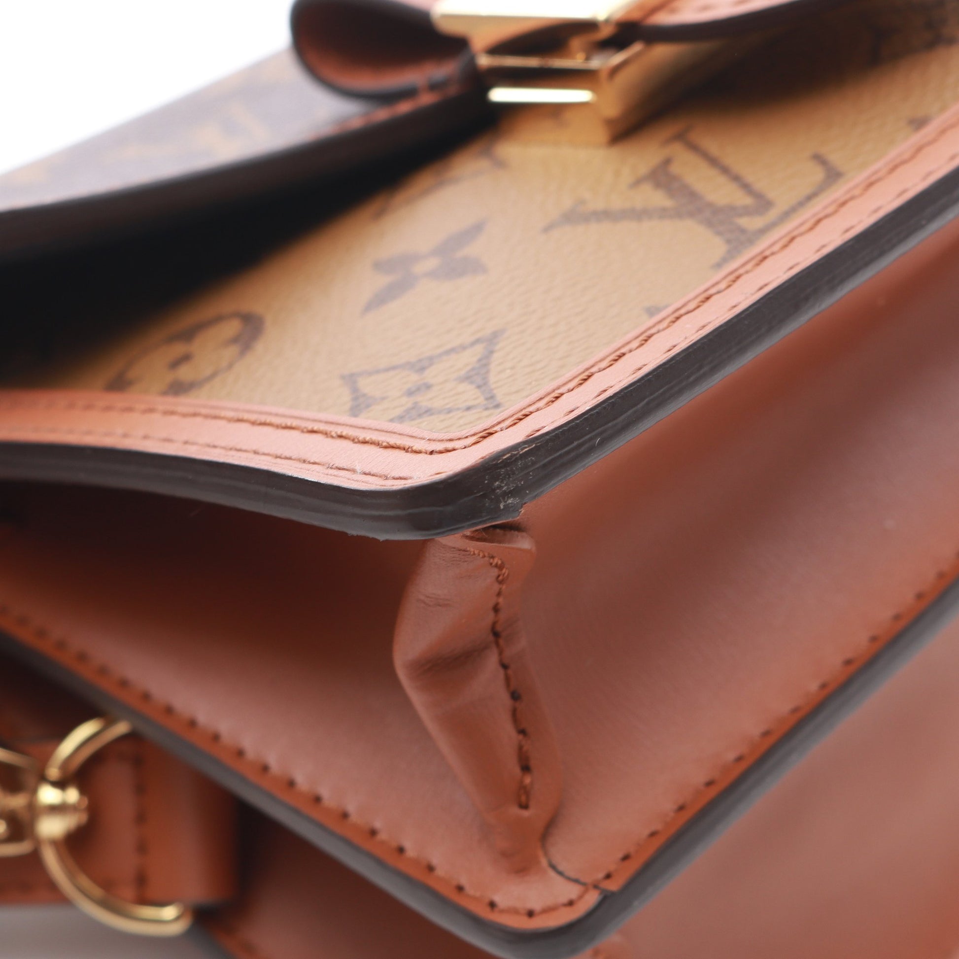 ドーフィーヌ MINI モノグラムリバース ショルダーバッグ PVC レザー ブラウン ベージュ ルイヴィトン バッグ LOUIS VUITTON