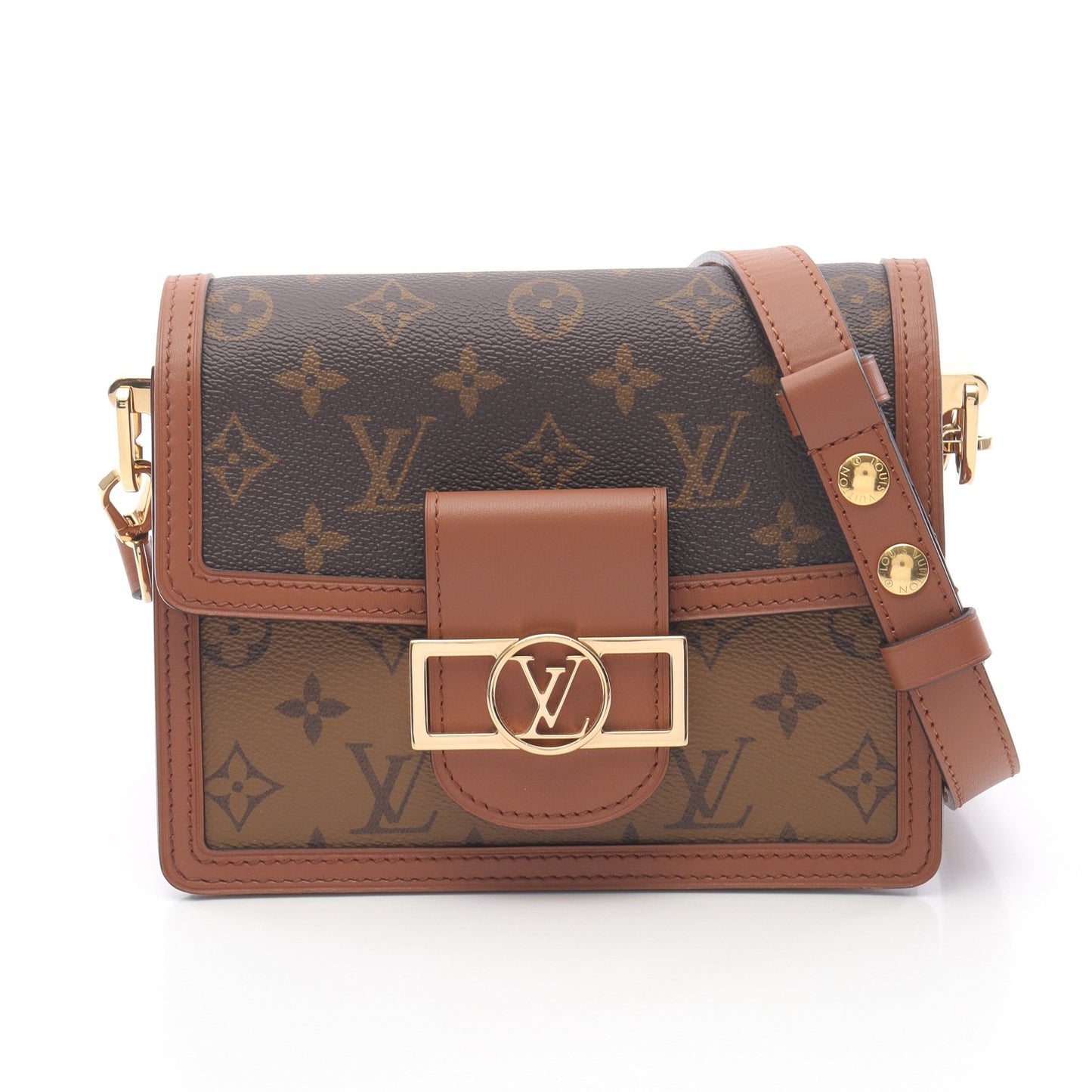 ドーフィーヌ MINI モノグラムリバース ショルダーバッグ PVC レザー ブラウン ベージュ ルイヴィトン バッグ LOUIS VUITTON