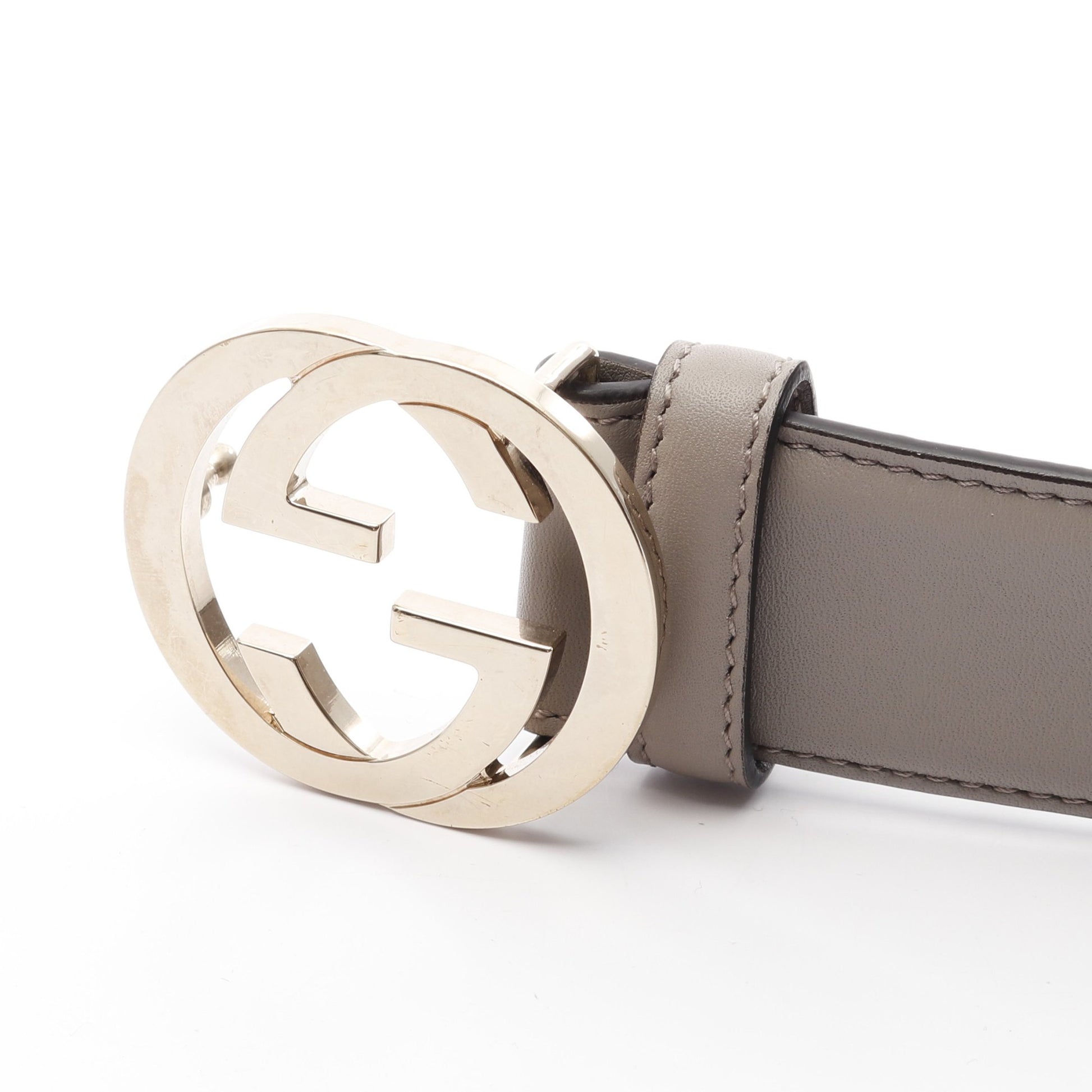 インターロッキングG ベルト レザー グレー グッチ 財布・小物 GUCCI