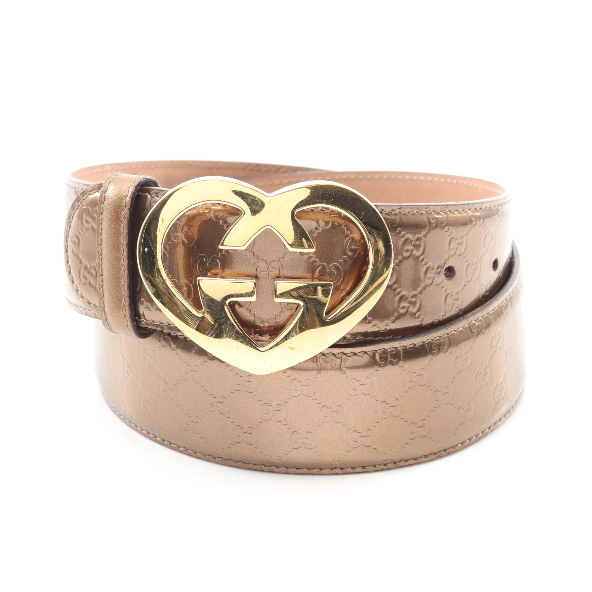 ラブリー グッチシマ ベルト エナメルレザー グレーベージュ グッチ 財布・小物 GUCCI