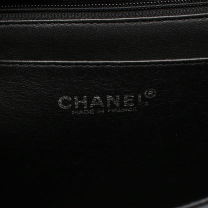 マトラッセ30 シングルフラップ Wチェーンショルダーバッグ キャビアスキン ブラック シルバー金具 シャネル バッグ CHANEL