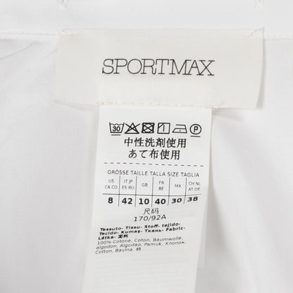 シャツ ボタンダウン 半袖 コットン ホワイト スポーツマックス トップス SPORTMAX