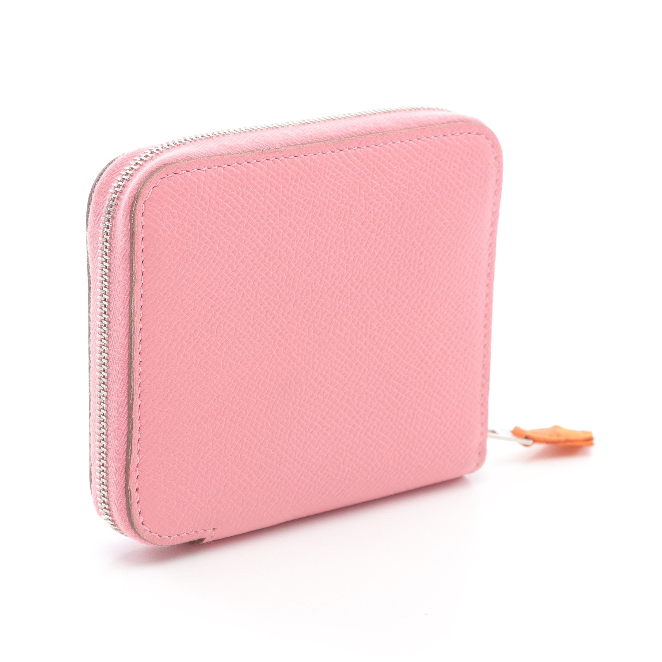 エルメス  HERMES  アザップコンパクト シルクイン ピンク レザー  Z刻  2021年  ラウンドファスナー 美品  財布 HERMES（エルメス） 【カラー限定特価】HERMES 二つ折り財布 アザップ