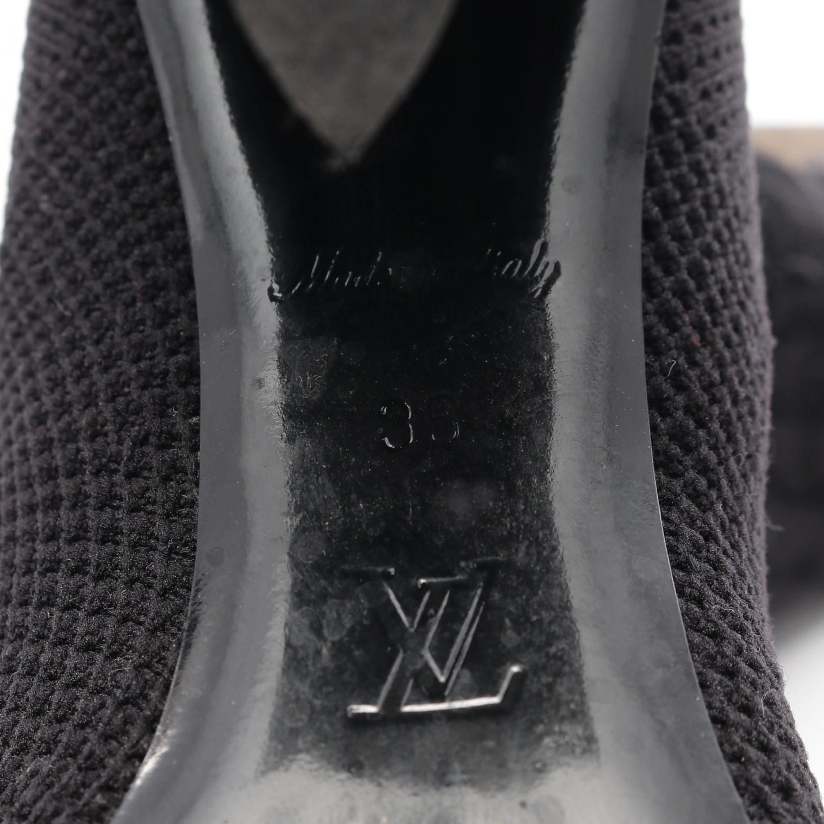 シルエットライン ショート ブーツ ファブリック ブラック ルイヴィトン シューズ LOUIS VUITTON