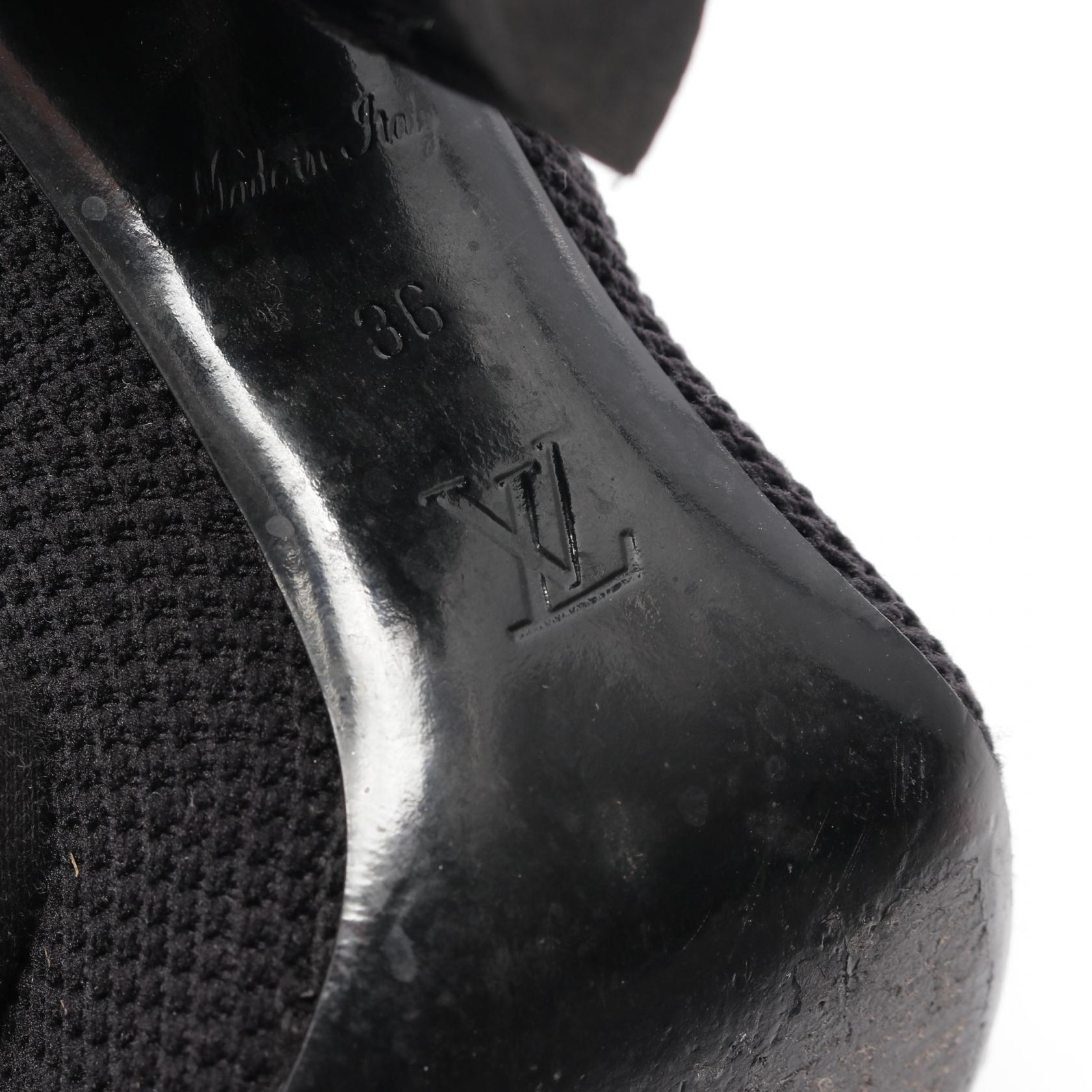 シルエットライン ショート ブーツ ファブリック ブラック ルイヴィトン シューズ LOUIS VUITTON