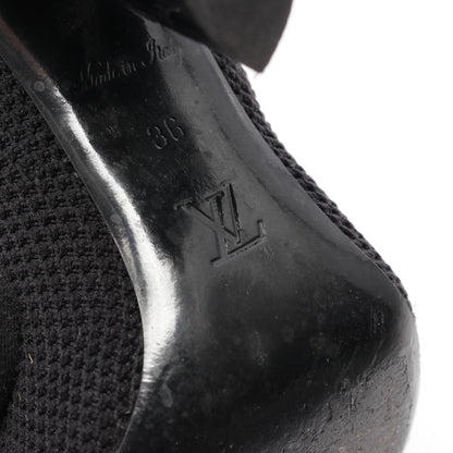 シルエットライン ショート ブーツ ファブリック ブラック ルイヴィトン シューズ LOUIS VUITTON