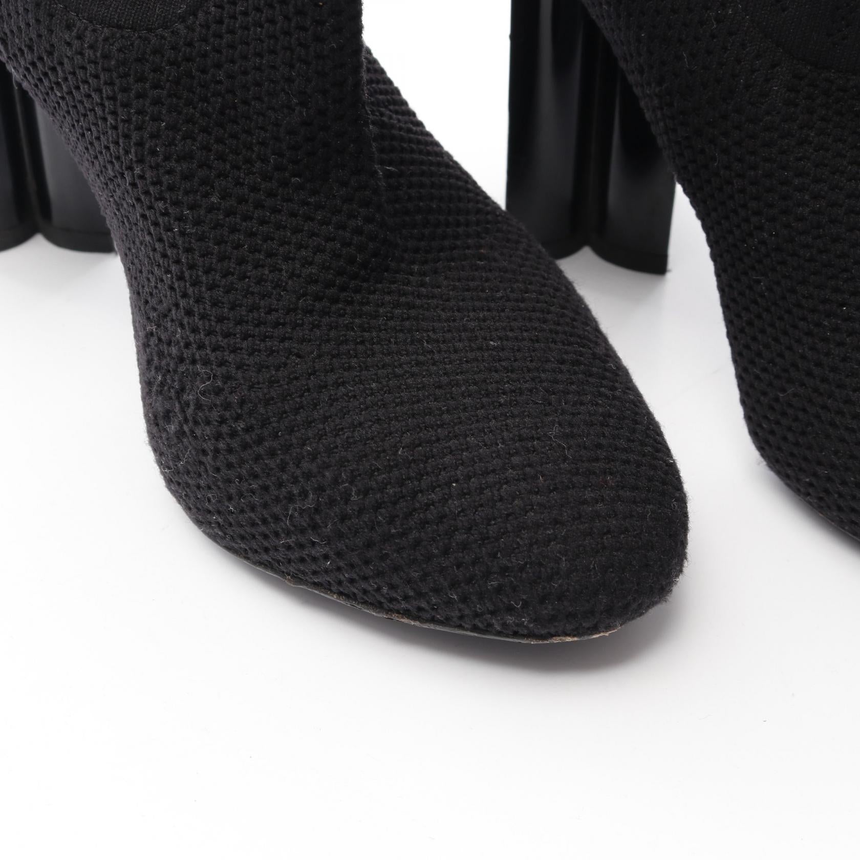 シルエットライン ショート ブーツ ファブリック ブラック ルイ