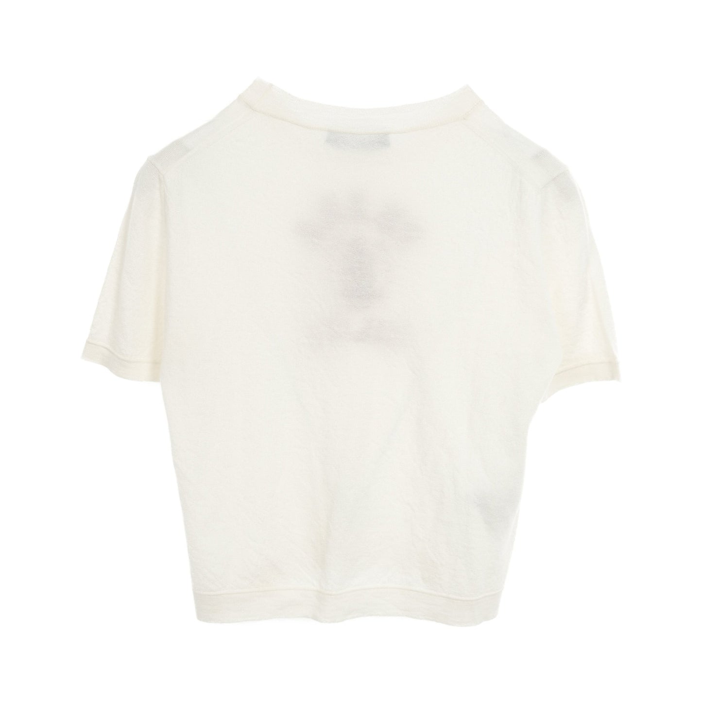 カシミヤ インターシャ Tシャツ ニット 半袖 カシミヤ オフホワイト ボルドー プラダ トップス PRADA